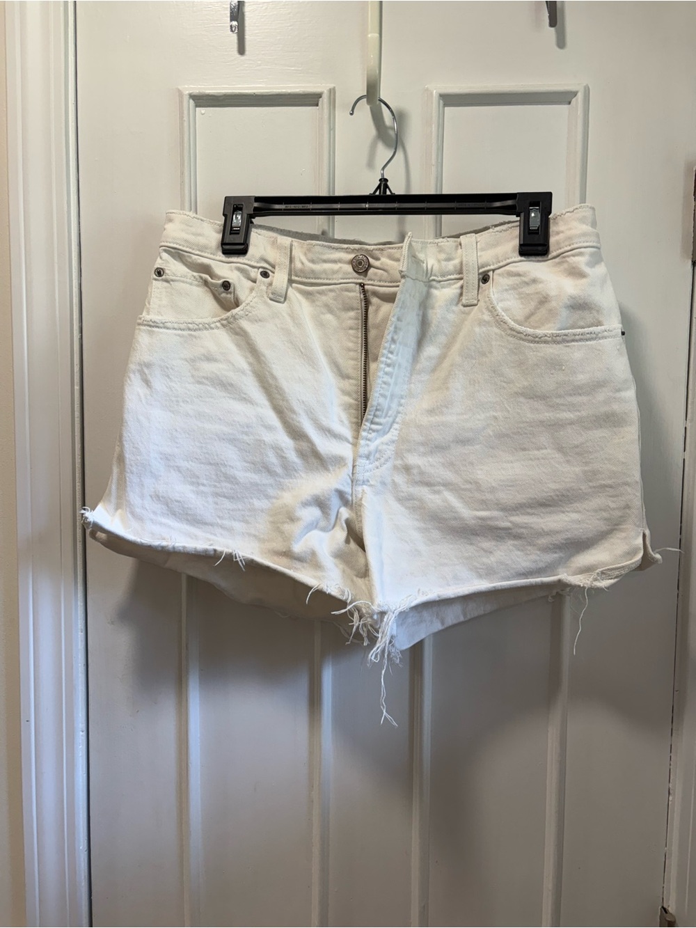 Abercrombie & Fitch White Denim Cutoff Shorts